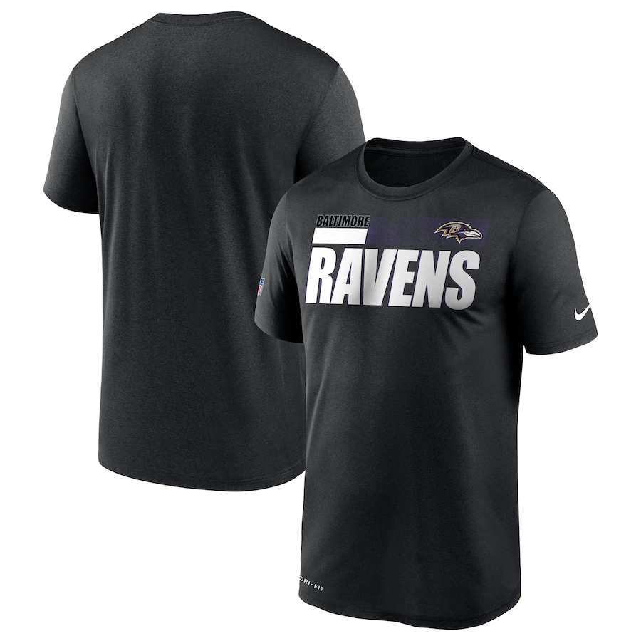 Men's Baltimore Ravens 2020 Black Sideline Impact Legend Performance T-Shirt